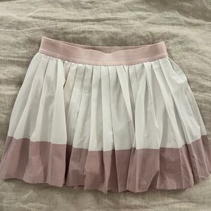 Athleta Girl pleated pink and white tennis skirt, size XL 14